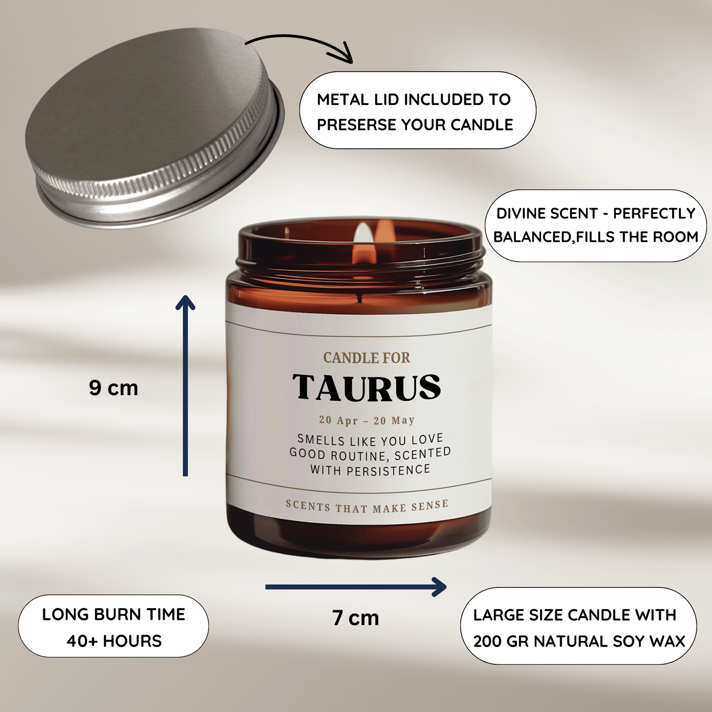 Taurus Zodiac Candle