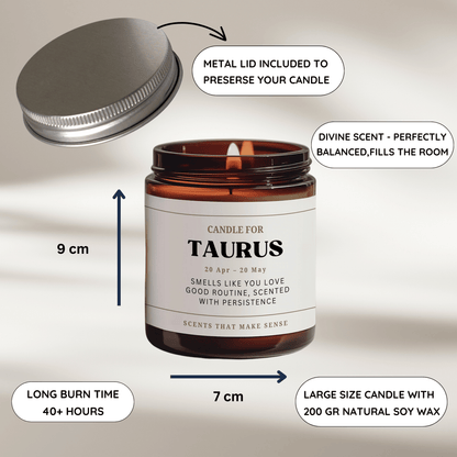 Taurus Zodiac Candle