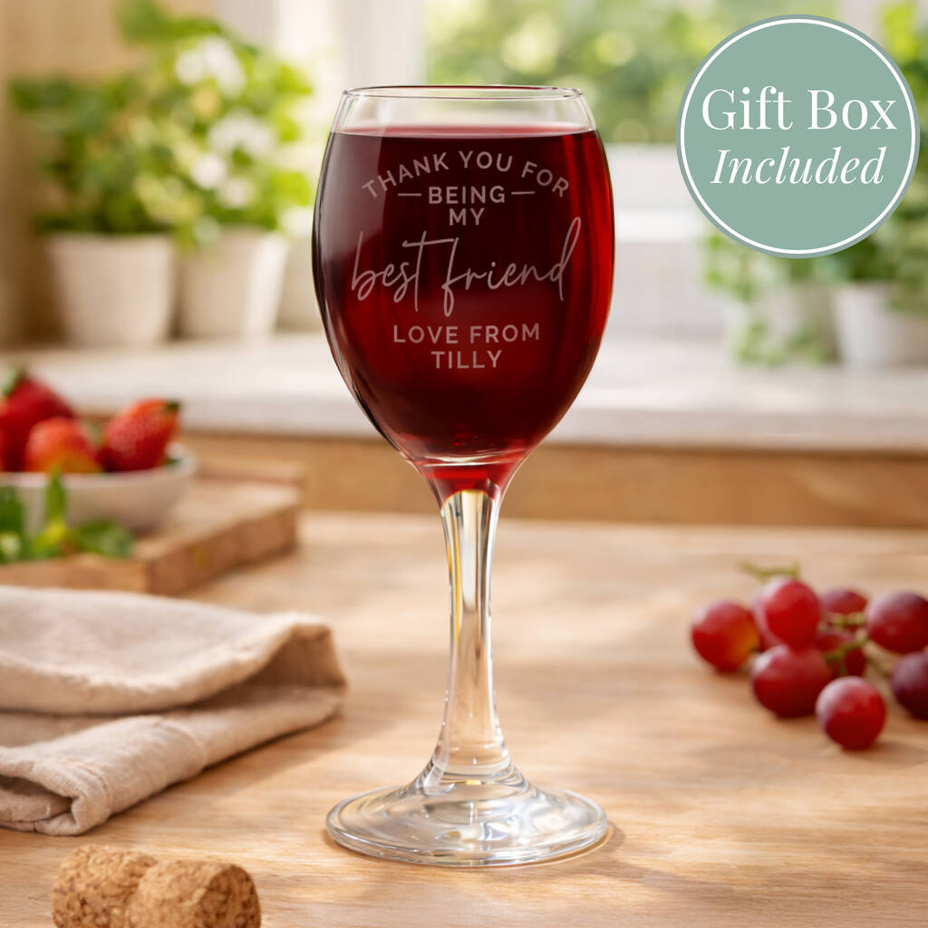 Thank You Gifts Personalised Wine Glass