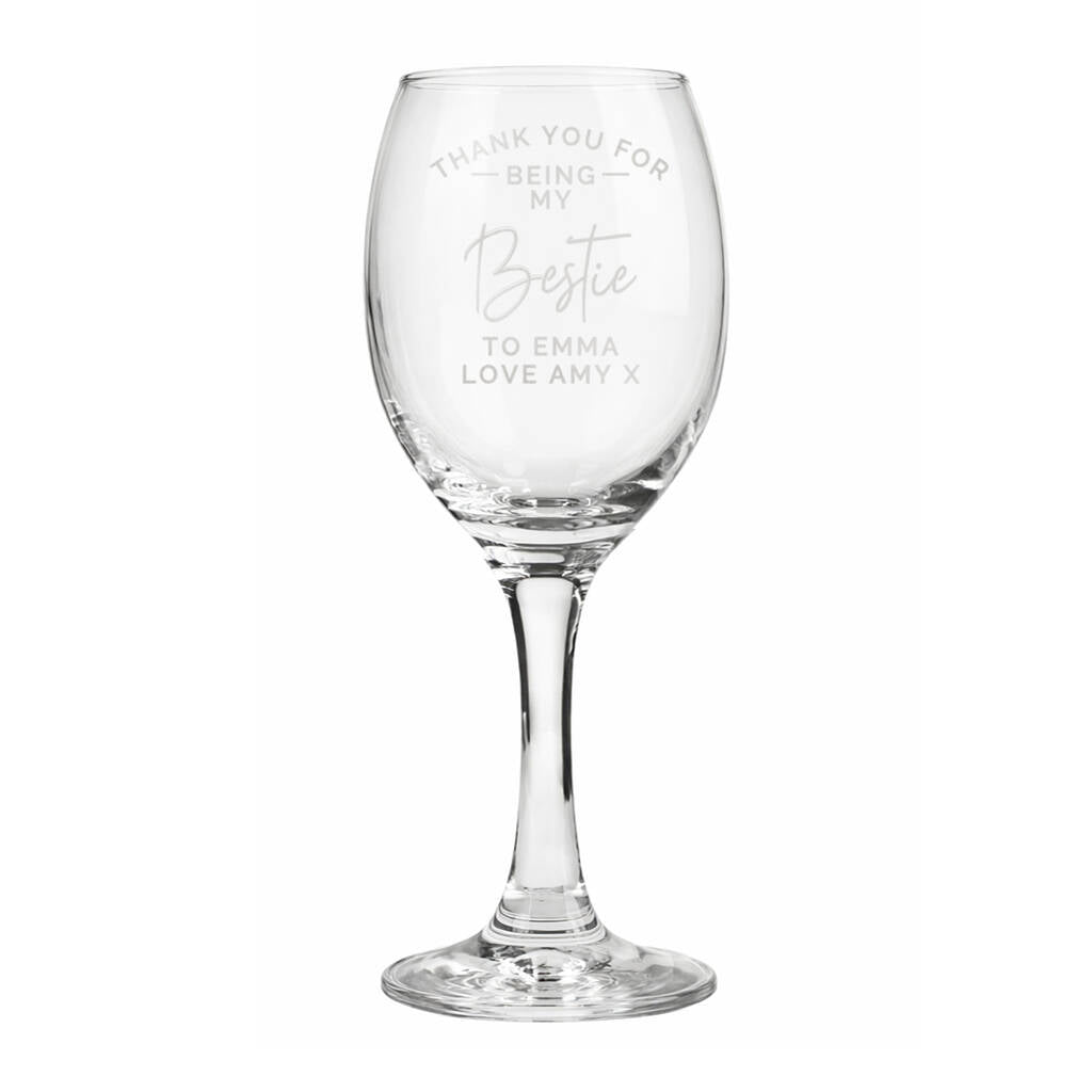 Thank You Gifts Personalised Wine Glass