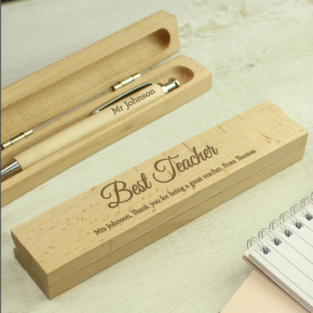 Thank You Gifts Personalised Wooden Pen And Box Set
