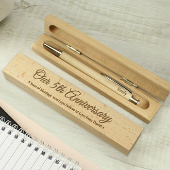 Thank You Gifts Personalised Wooden Pen And Box Set