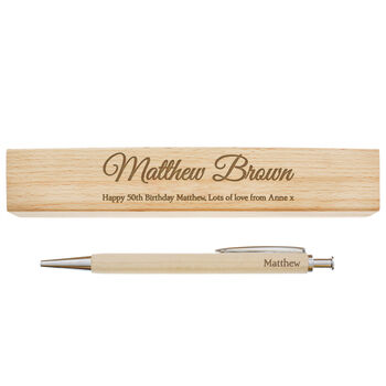 Thank You Gifts Personalised Wooden Pen And Box Set