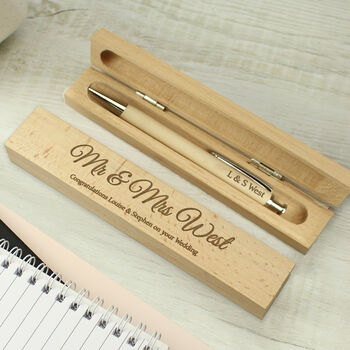 Thank You Gifts Personalised Wooden Pen And Box Set