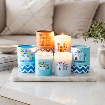 Travel Gift Scented Candle Santorini Amalfi Marrakesh Home Decor