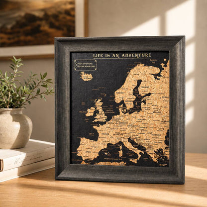 Europe Push Pin Map Europe Cork Board Travel Gift