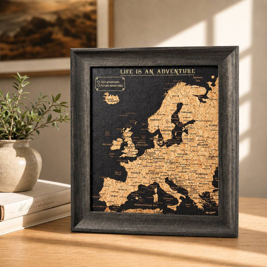 Europe Push Pin Map Europe Cork Board Travel Gift
