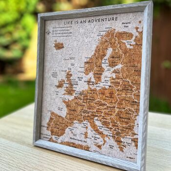 Europe Push Pin Map Europe Cork Board Travel Gift