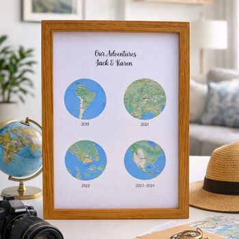 Anniversary Gifts Favourite Visited Countries Wall Art