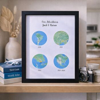 Anniversary Gifts Favourite Visited Countries Wall Art
