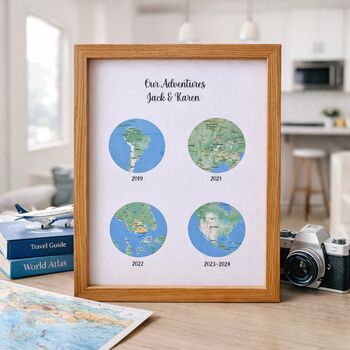 Anniversary Gifts Favourite Visited Countries Wall Art
