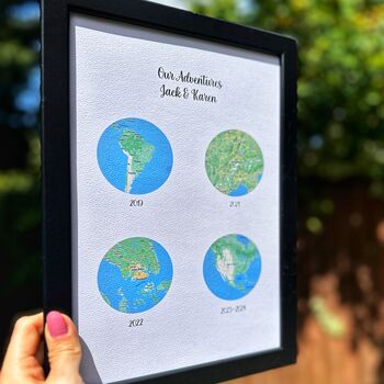 Anniversary Gifts Favourite Visited Countries Wall Art