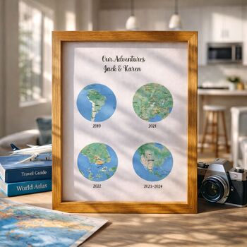 Anniversary Gifts Favourite Visited Countries Wall Art