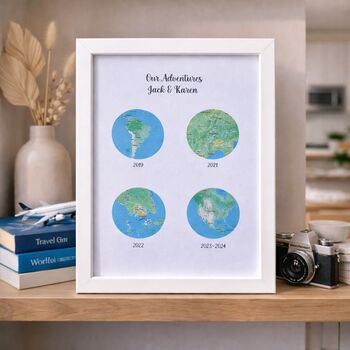 Anniversary Gifts Favourite Visited Countries Wall Art