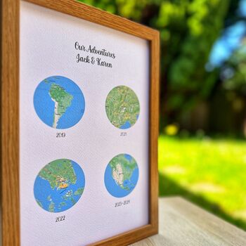 Anniversary Gifts Favourite Visited Countries Wall Art