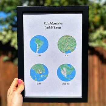 Anniversary Gifts Favourite Visited Countries Wall Art