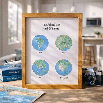 Anniversary Gifts Favourite Visited Countries Wall Art