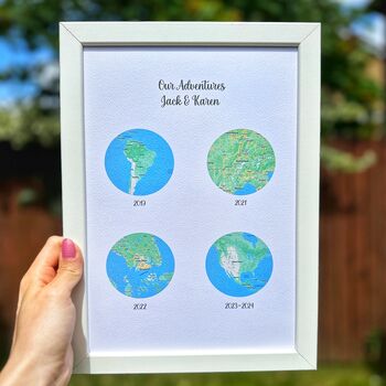 Anniversary Gifts Favourite Visited Countries Wall Art
