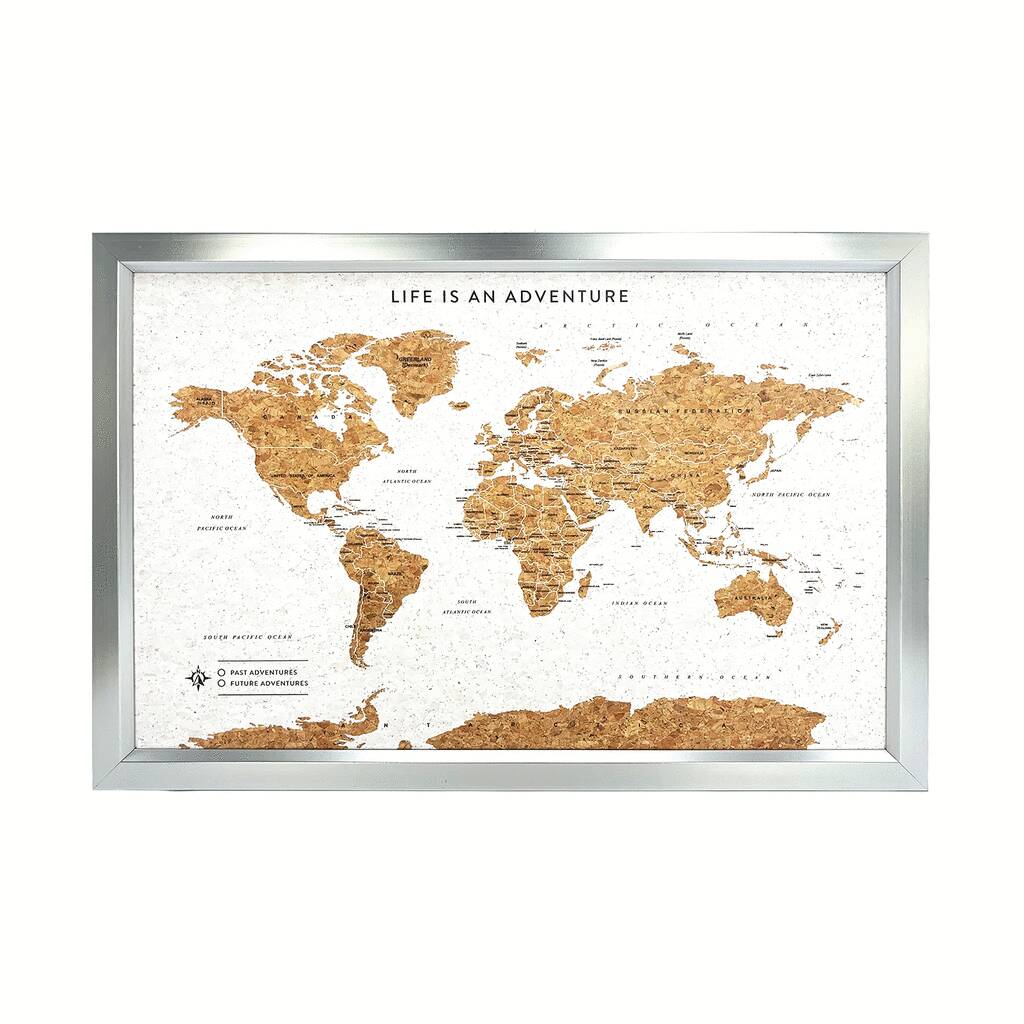 Travel Gifts World Map Cork Board With Pins