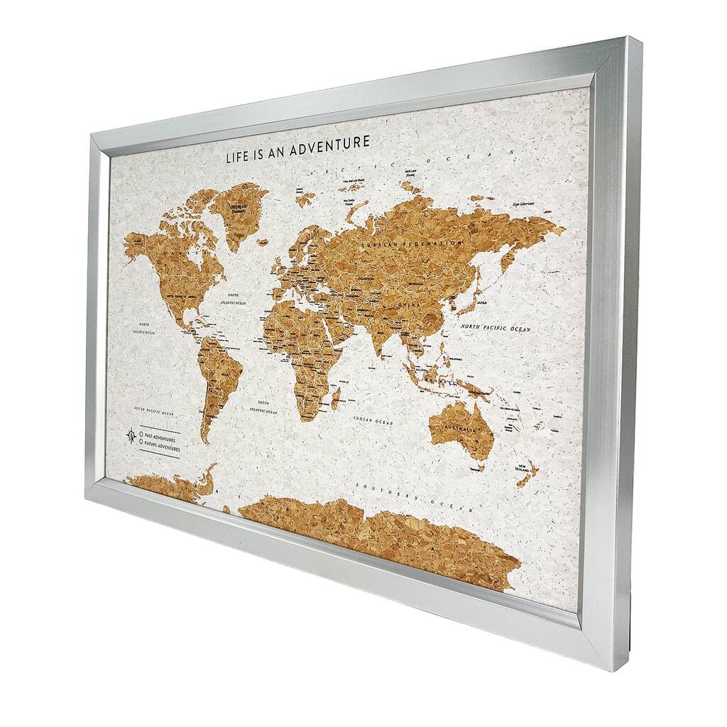 Travel Gifts World Map Cork Board With Pins
