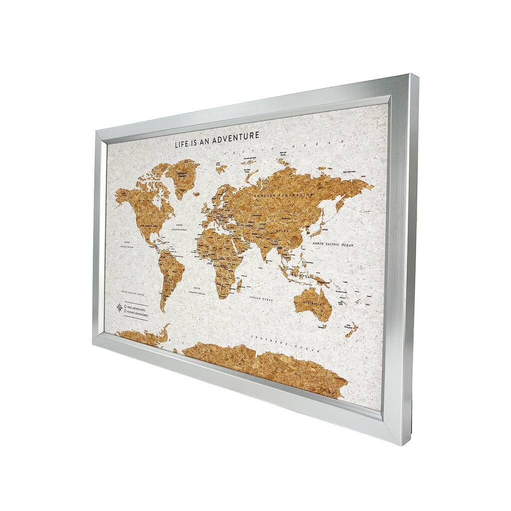 Travel Gifts World Map Cork Board With Pins