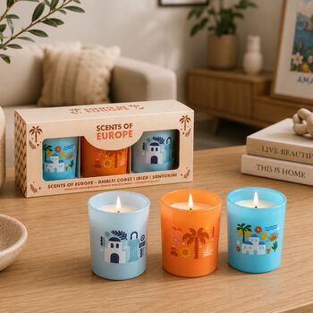 Travel Home Decor Candle Gift For Travellers Scents Of Europe Set