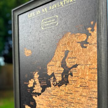 Travel Map With Pins Europe Cork Board
