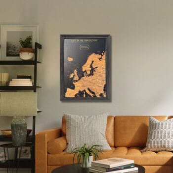 Travel Map With Pins Europe Cork Board