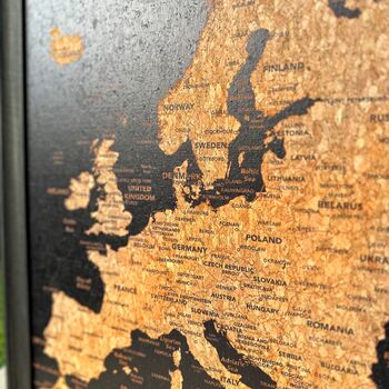 Travel Map With Pins Europe Cork Board
