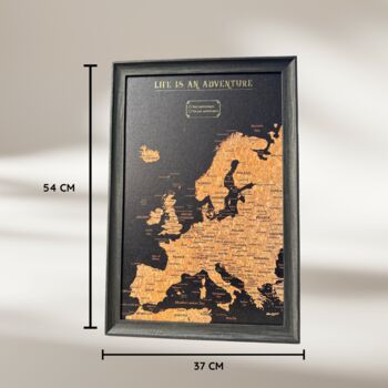 Travel Map With Pins Europe Cork Board