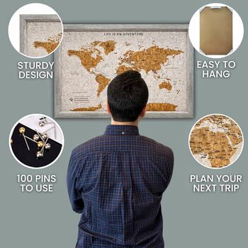 Travel Map With Pins Travel Gifts