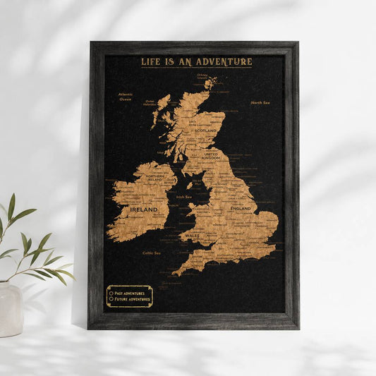 UK Cork Travel Map With Pins Traveller Gifts