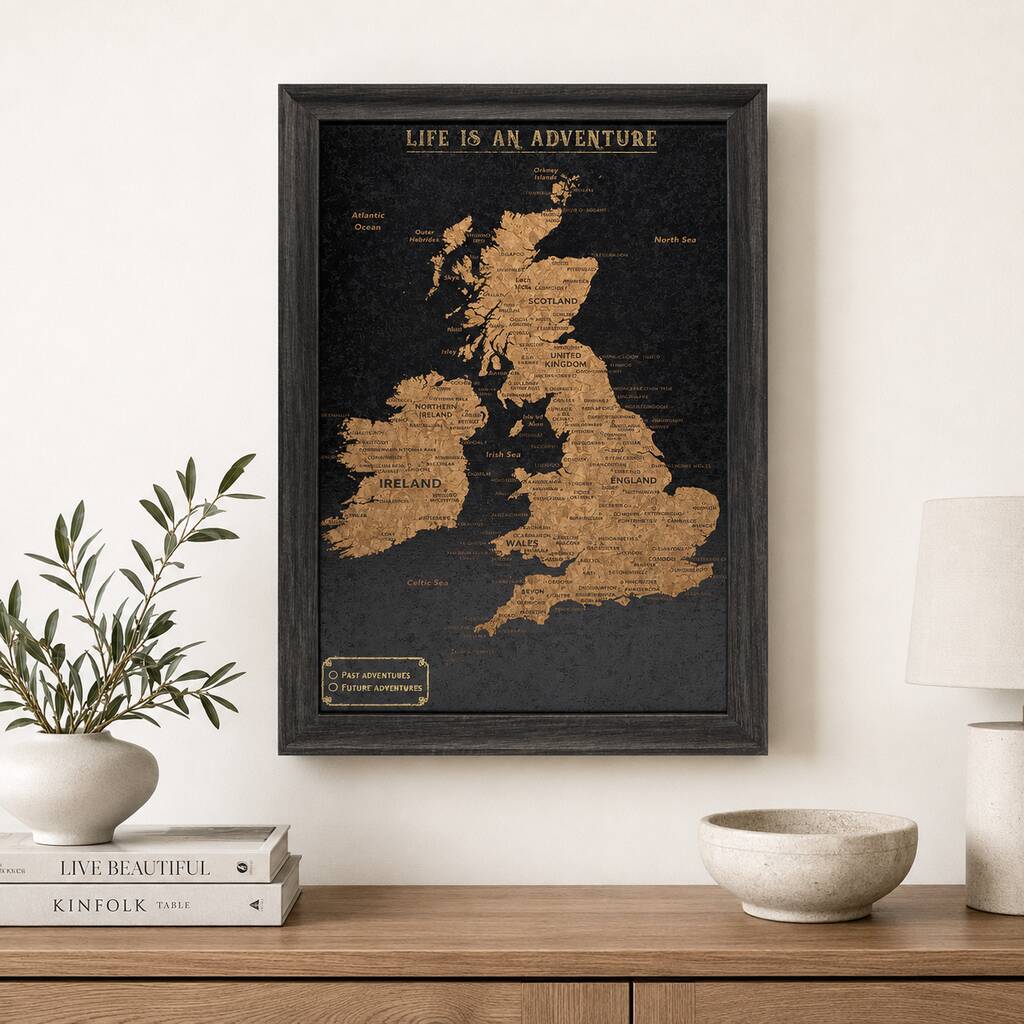 UK Cork Travel Map With Pins Traveller Gifts