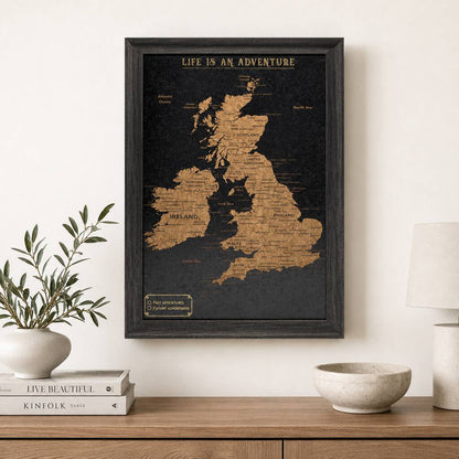 UK Cork Travel Map With Pins Traveller Gifts