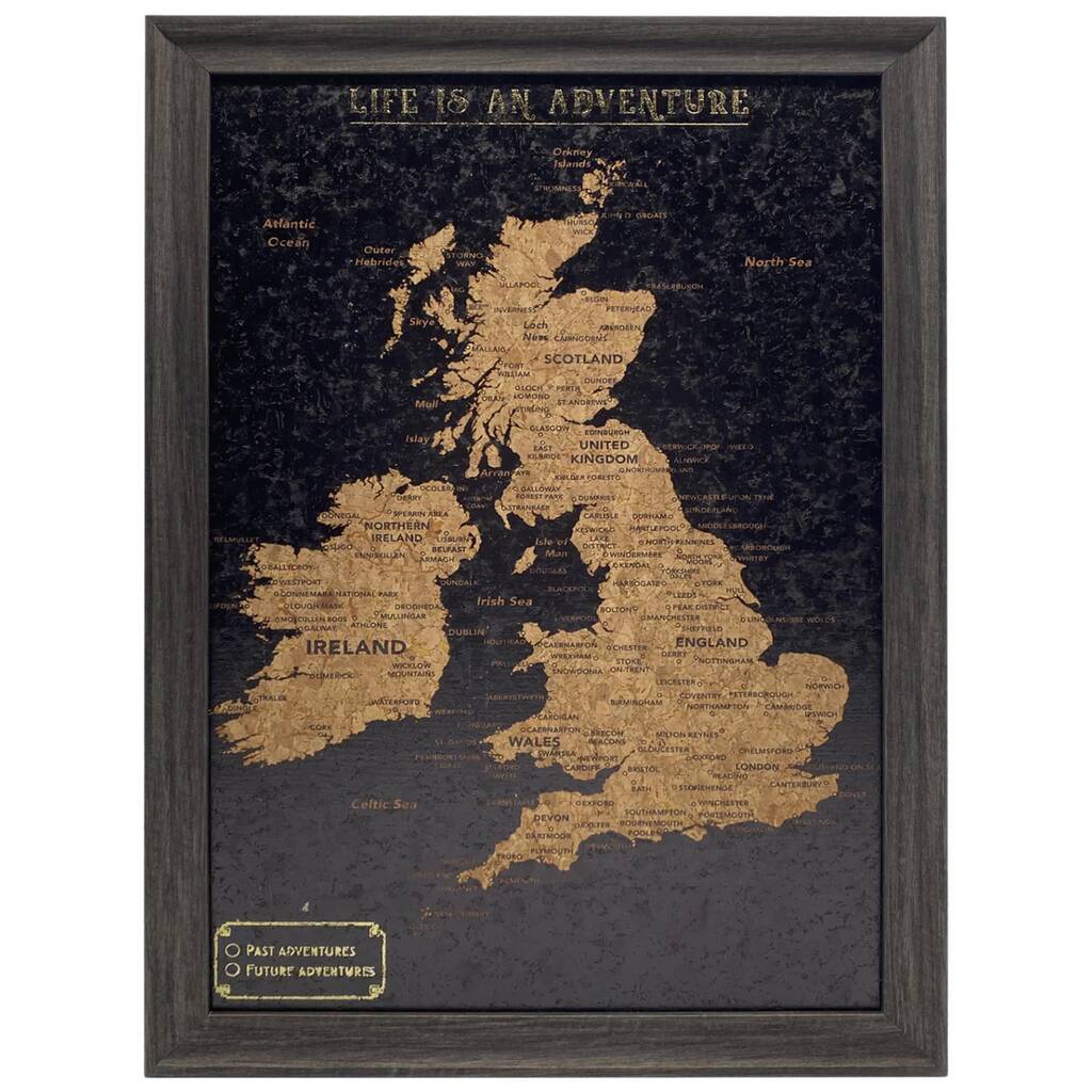 UK Cork Travel Map With Pins Traveller Gifts
