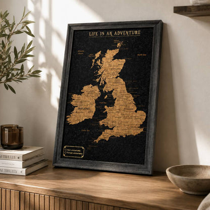 UK Cork Travel Map With Pins Traveller Gifts