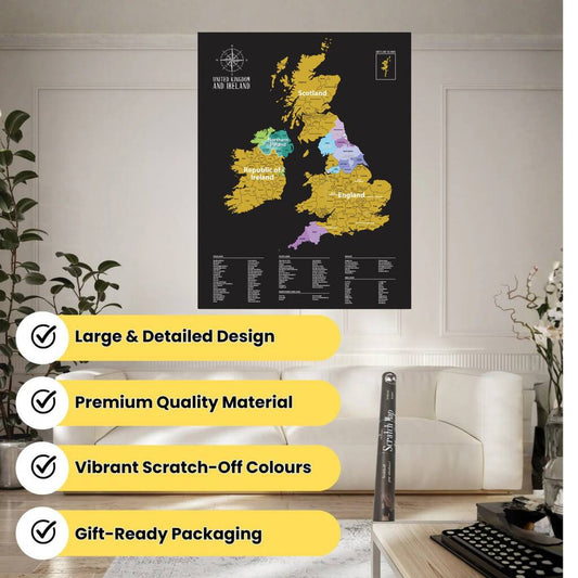 UK Scratch Map Travel Tracker Gifts