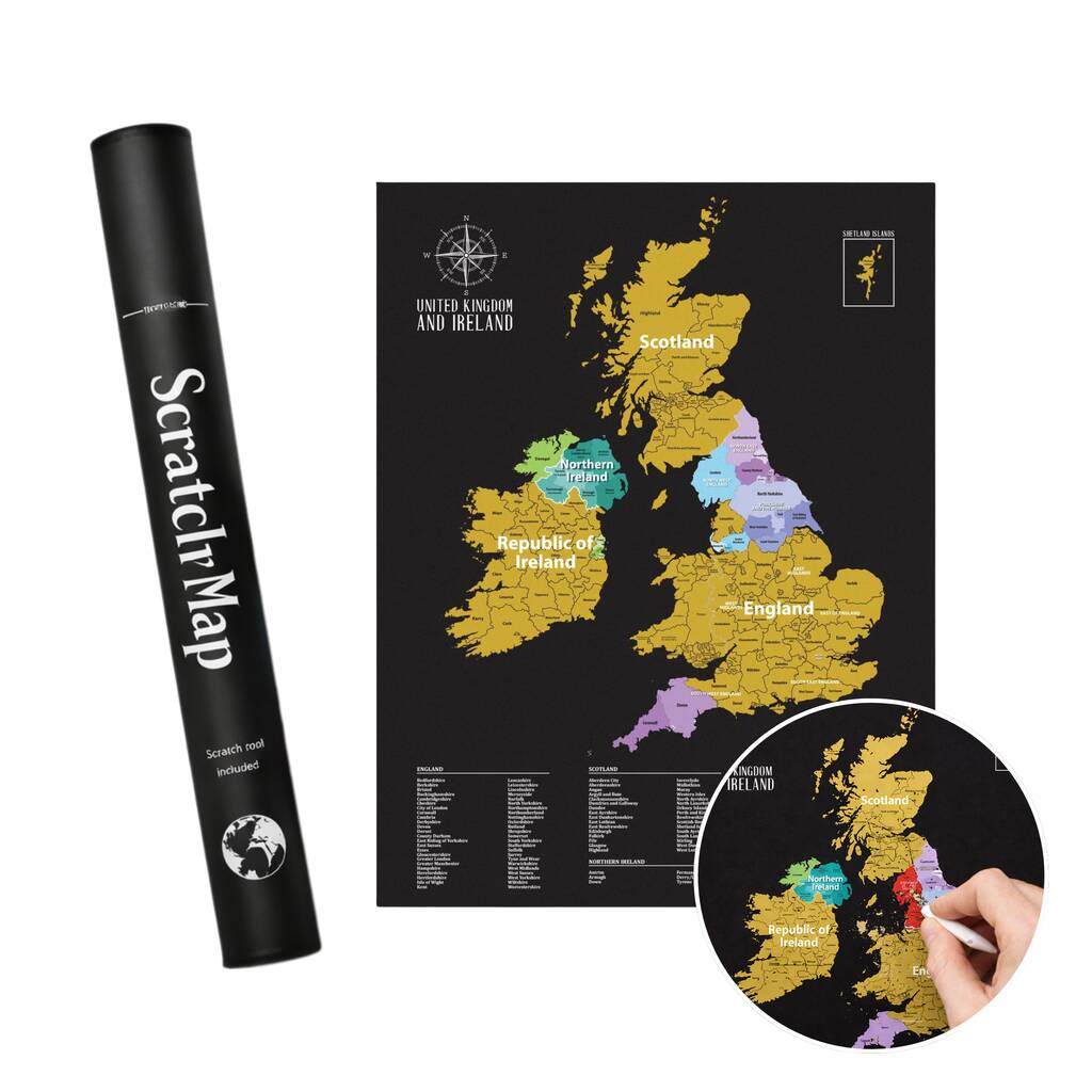 UK Scratch Map Travel Tracker Gifts