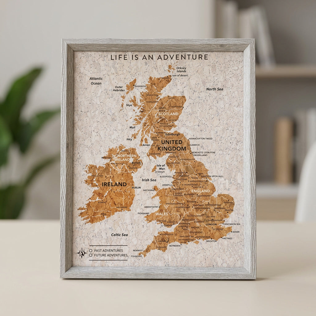 UK Ireland Cork Map Cork Board With Push In Pins