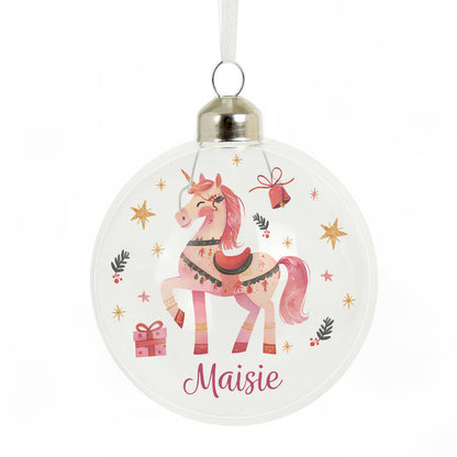 Unicorn Christmas Bauble Gift For Girls
