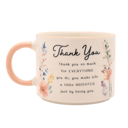 The Cottage Garden Peach Mug - Thank You