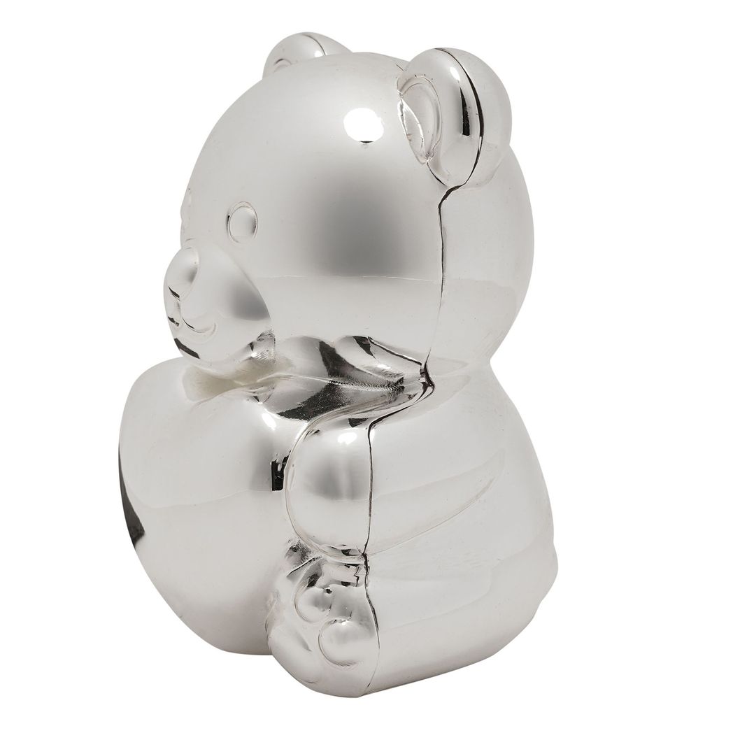 Bambino Silver Plated Money Box - Bear & Heart