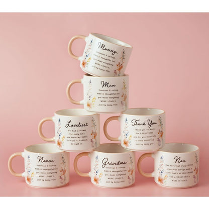 The Cottage Garden Peach Mug - Thank You