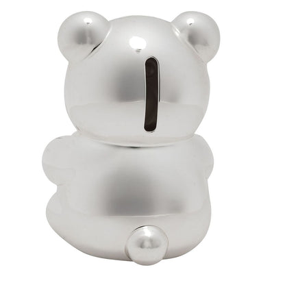 Bambino Silver Plated Money Box - Bear & Heart
