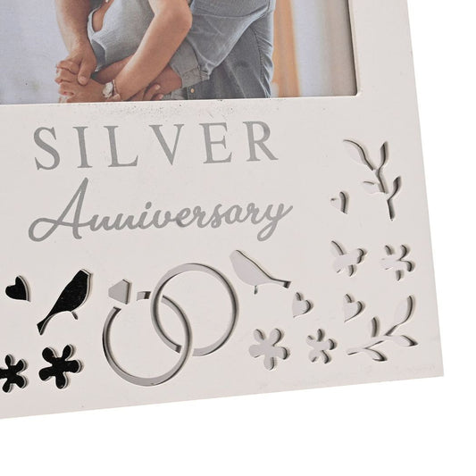Silver Anniversary Gift  Photo Frame 6 x 4ins