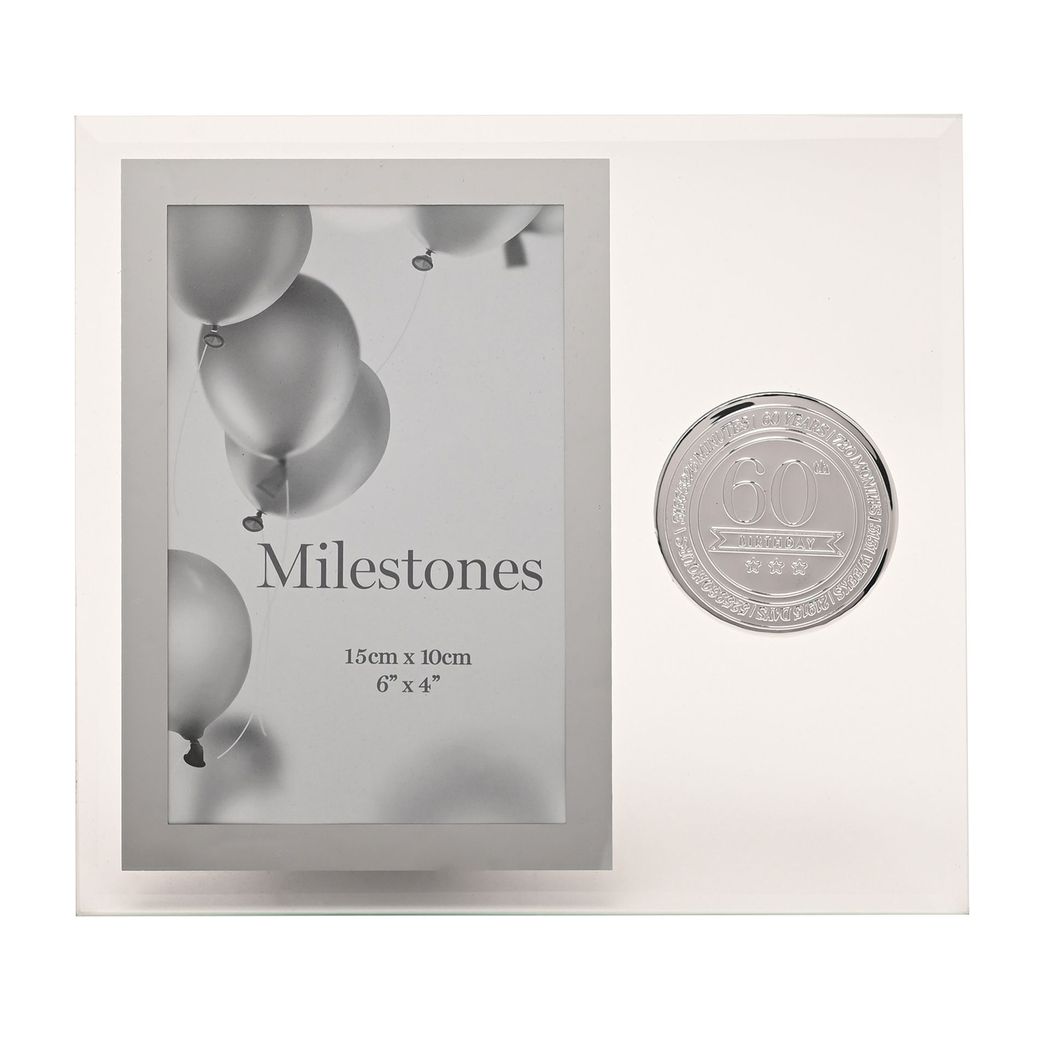 Milestones Glass Frame with Metal Badge 4" x 6" - 60