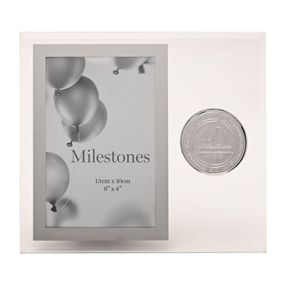 Milestones Glass Frame with Metal Badge 4" x 6" - 40