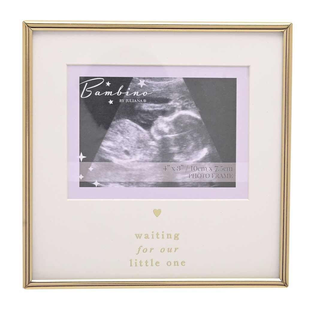 Bambino Gold Baby Scan Frame 4" x 3"  - Waiting For You