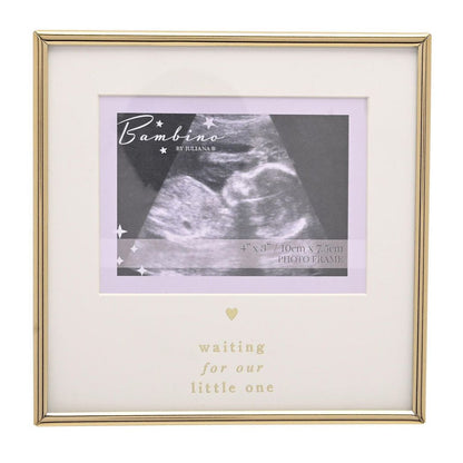Bambino Gold Baby Scan Frame 4" x 3"  - Waiting For You