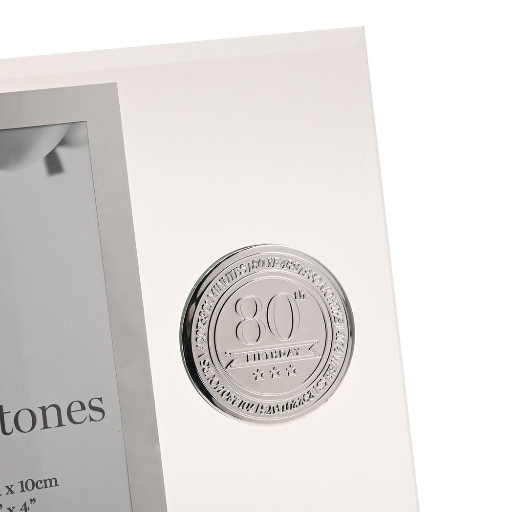 Milestones Glass Frame with Metal Badge 4" x 6" - 80
